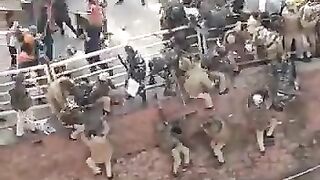 INDIAN POLICE FIGHT WITH FARMERS