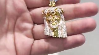 Real Diamond Jesus Pendant & Iced Out Cuban Set