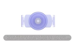 PopSockets PopGrip Slide Stretch with Square Edges: Grip and Stand for Phones