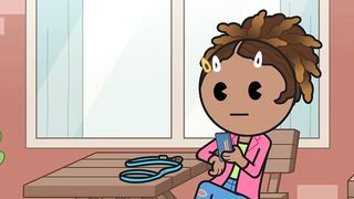 The puppy is afraid to go to the dentist. Animation