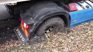 Oil tank truck stuck