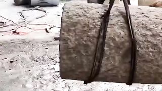 Every stone table is made by stone carving artists with great hammer