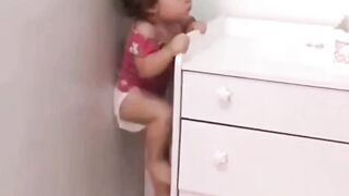 Cute girl struggle