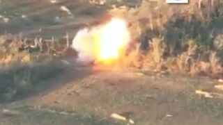 Ukraine’s 93rd Mechanized Brigade on a Russian tank or armored vehicle in the Soledar area. Possibly a Javelin strik