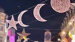 Ramadan light are up for the first time in London