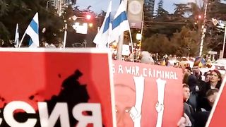 ПРОТЕСТИ В НОВОСИБИРСК ПРОТИВ ВОЙНАТА