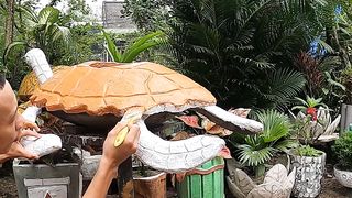 How to Make a Turtle-shaped Flower Pot Tutorial