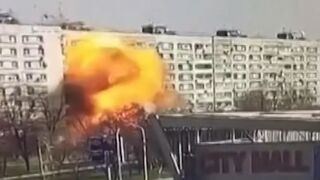 Horror moment Russian missile blows up residential block in Zaporizhzhia
