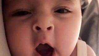 Cute baby yawning....