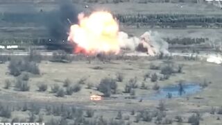 Ukrainian forces blow up Russian ammunition truck in HUGE blast near Bakhmut