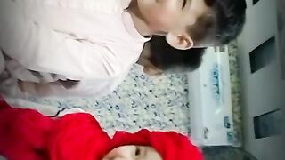 BROTHER and sister enjoying