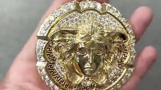Real Gold Big Medusa Pendant by Ijaz Jewelers