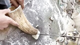 Making comb from elephant teeth