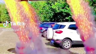 Flying car with man weet video