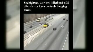 Video shows cars speeding before crash killing six highway workers on I-695