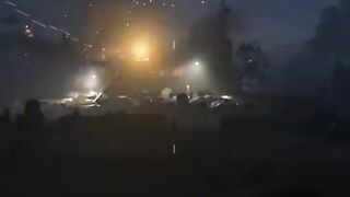 AH-64 Apache Helicopter attacks house