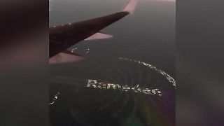 Dubai palm hotel view from plane in Ramadan
