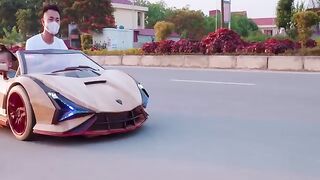 This Vietnamese dad built Car out of wood for his son and he takes