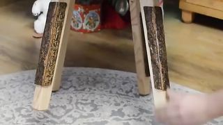 Hand Carved Coffee Table With Beautiful Ash insert and Hickory inside the legs