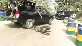 Un agent à terre