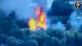 Ukrainian 128th Mountain Brigade destroyed another Russian tank presumably in the East
