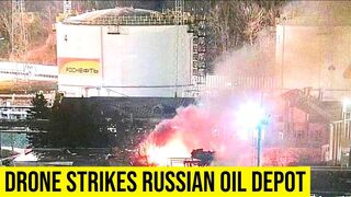 Unknown Drones cause a huge explosion on Russian Oil Depot.
