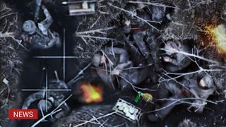 Ukraine drone grenades blow up Russian Wagner in trenches