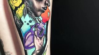 Black and grey tattoo.