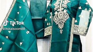 Organza shirt dupatta  with silk inner and trouser