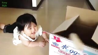 Funny babies laughing hysterically  at catst  Compilation