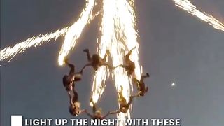 Sparkling through the night sky with this group of Red Bull skydivers! What would you do if you saw this in the night?
