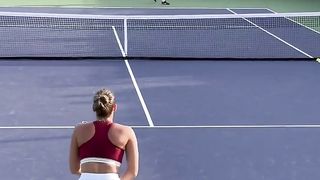 Marta Kostyuk was NOT happy with that last backhand