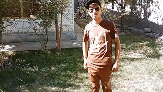 Boy in garden.