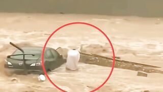 Man offering Prayer in between of Rain in Jeddah Saudi Arabia