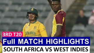 South Africa VS West Indies 3rd T20 Match full highlights