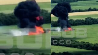 Russian helicopter gunship is DESTROYED by Ukraine forces in Donetsk