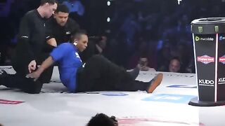 He eats a shot and then delivers a ONE-SHOT KO