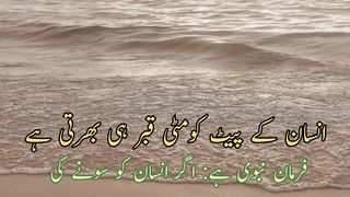 Insan k pet ko mattye qaber hi barti he (انسان کے پیٹ کومٹی قبر ہی بھرتی ہے)