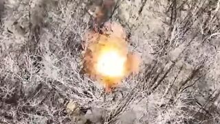 Ukrainian drones drop deadly bombs on Russian soldiers in foxholes