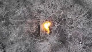 Ukrainian forces blow up Russian trucks and ammunition with aerial attacks