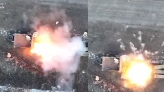 Ukrainian forces bomb Russian soldiers on the battlefield