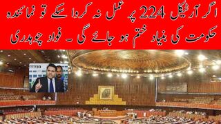 اگر آرٹیکل 224 پر عمل نہ ہوا تو حکومت کی بنیاد ختم ہو جائے گی