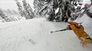 Skier races against the clock to dig out snowboarder buried head first under snow