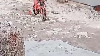 māśāllāha A three-year-old boy rides a bicycle, mashallah