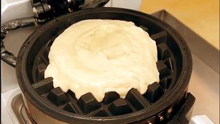 Steawberry Ice Cream Nutella Waffle!