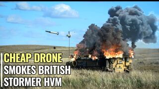 Dramatic moment Russian drone taking out British Stormer HVM in Donetsk