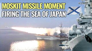 Moskit supersonic anti ship cruise missile hit target on enemy warship in the Sea of Japan