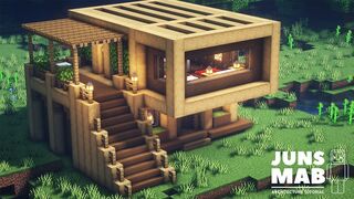 How To Build A Wooden House | Easy Survival House Tutorial | Minecraft