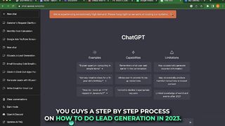 Using CHATGBT TO generate 40000 leads daily without any stress per month step by step