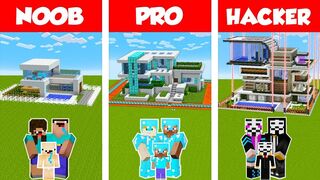 NOOB vs PRO vs HACKER: SAFEST FAMILY HOU BUILD CHALLENGE in Minecraft | Animation